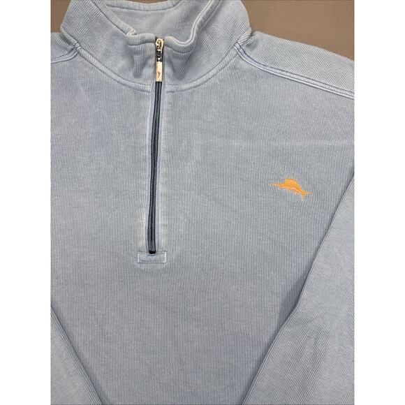 Tommy Bahama RELAX Collection Light Blue Quarter Zip-Pullover 3XL/3TG TR21966 - Picture 6 of 12
